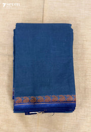 Naayuruvi Madurai Blue Handmade Pure Cotton Sungudi Saree - Seven Sarees - Saree - Seven Sarees