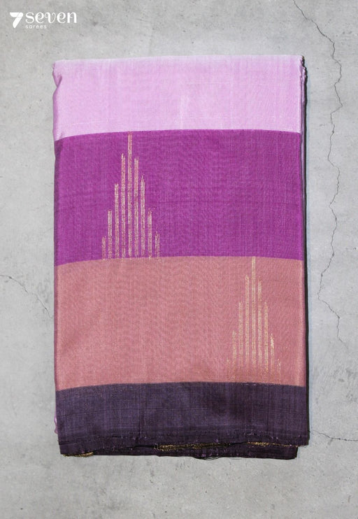 Naimisha Signature Seven Handloom Purple Bangalore Pure Silk Cotton Saree - Seven Sarees - Saree - Seven Sarees