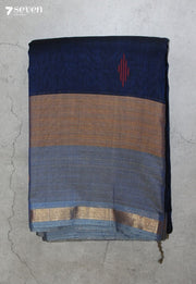 Nairavi Signature Seven Handloom Blue Bangalore Pure Cotton Saree - Seven Sarees - Saree - Seven Sarees
