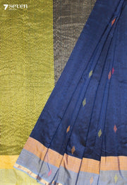 Nairavi Signature Seven Handloom Blue Bangalore Pure Cotton Saree - Seven Sarees - Saree - Seven Sarees