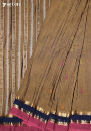 Nairuha Signature Seven Handloom Mustard Bangalore Pure Cotton Saree - Seven Sarees - Saree - Seven Sarees