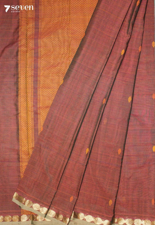 Nairuhi Signature Seven Handloom Red Bangalore Pure Cotton Saree - Seven Sarees - Saree - Seven Sarees