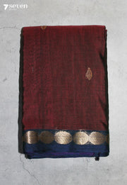 Nairvya Signature Seven Handloom Brown Bangalore Pure Cotton Saree - Seven Sarees - Saree - Seven Sarees