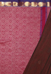 Nairvya Signature Seven Handloom Brown Bangalore Pure Cotton Saree - Seven Sarees - Saree - Seven Sarees