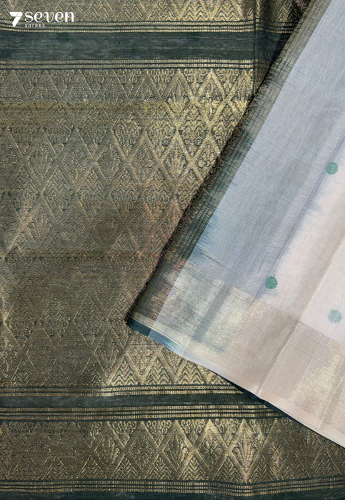 Nandini Signature Seven Handloom Green Bangalore Pure Silk Cotton Saree - Seven Sarees - Saree - Seven Sarees