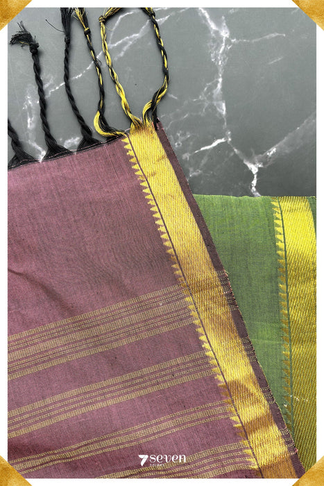 Nargis Signature Seven Handloom Green Bangalore Silk Cotton Saree with Pink Pallu and Blouse - Seven Sarees - Saree - Seven Sarees