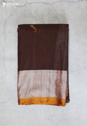 Navruma Signature Seven Handloom Brown Bangalore Pure Silk Cotton Saree - Seven Sarees - Saree - Seven Sarees