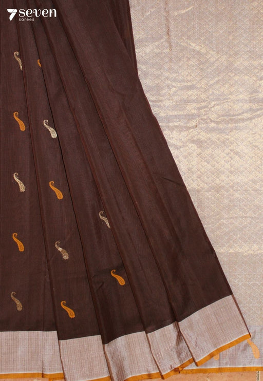 Navruma Signature Seven Handloom Brown Bangalore Pure Silk Cotton Saree - Seven Sarees - Saree - Seven Sarees