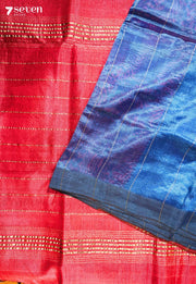 Neela Jwalam Mangalagiri Handloom Violet Vegan Silk Saree - Seven Sarees - Saree - Seven Sarees