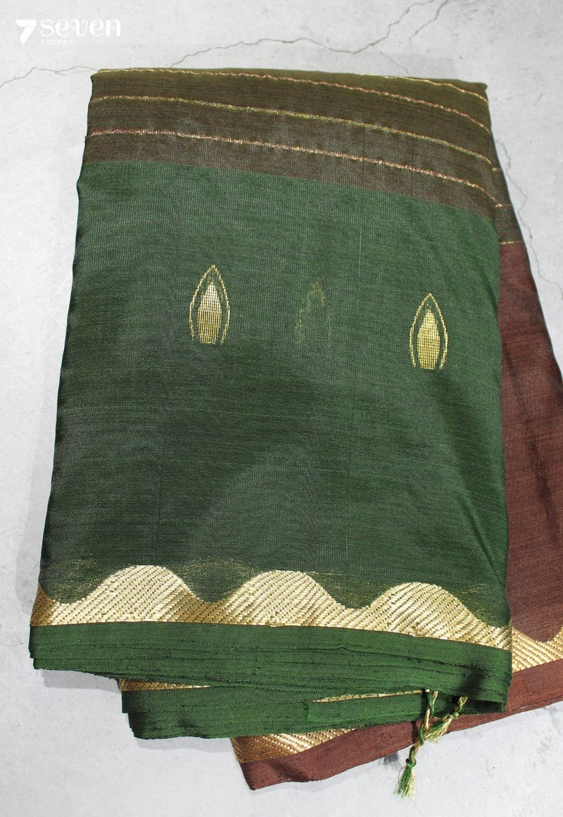 Neelatha Signature Seven Handloom Brown Bangalore Vegan Silk Saree - Seven Sarees - Saree - Seven Sarees