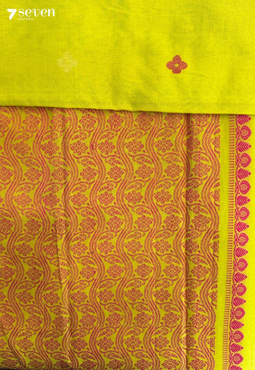 Neem Nectar Signature Seven Handloom Green Bangalore Vegan Silk Saree - Seven Sarees - Saree - Seven Sarees