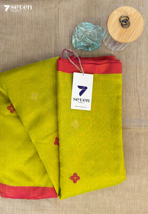 Neem Nectar Signature Seven Handloom Green Bangalore Vegan Silk Saree - Seven Sarees - Saree - Seven Sarees