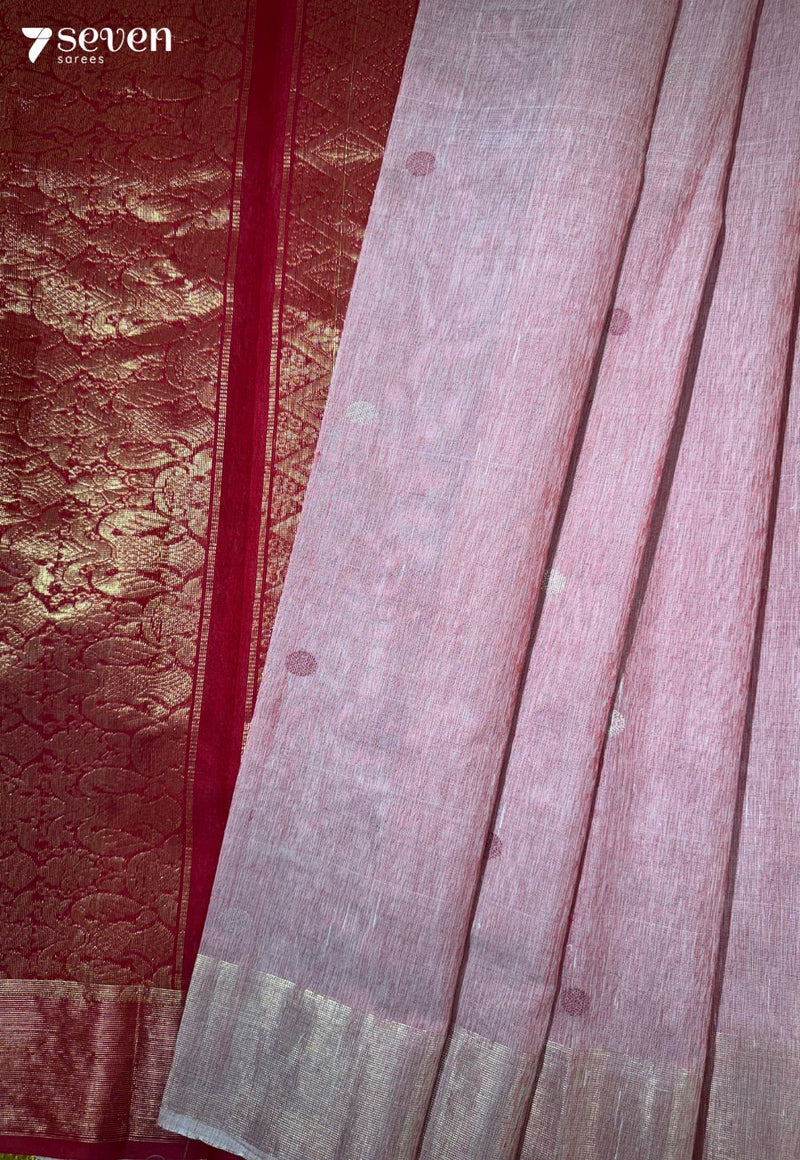 Neeraja Signature Seven Handloom Pink Bangalore Pure Silk Cotton Saree - Seven Sarees - Saree - Seven Sarees