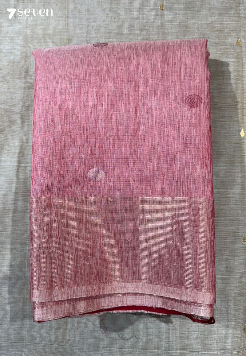 Neeraja Signature Seven Handloom Pink Bangalore Pure Silk Cotton Saree - Seven Sarees - Saree - Seven Sarees
