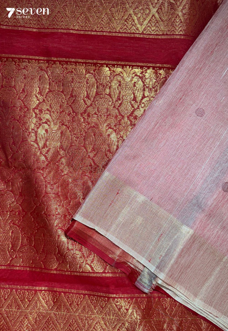 Neeraja Signature Seven Handloom Pink Bangalore Pure Silk Cotton Saree - Seven Sarees - Saree - Seven Sarees