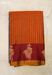 Neeranvi Signature Seven Handloom Brown Bangalore Pure Silk Cotton Saree - Seven Sarees - Saree - Seven Sarees