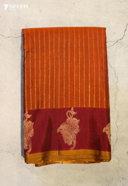 Neeranvi Signature Seven Handloom Brown Bangalore Pure Silk Cotton Saree - Seven Sarees - Saree - Seven Sarees