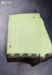 Neervaya Signature Seven Handloom Pista Green Bangalore Pure Cotton Saree - Seven Sarees - Saree - Seven Sarees