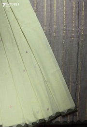 Neervaya Signature Seven Handloom Pista Green Bangalore Pure Cotton Saree - Seven Sarees - Saree - Seven Sarees