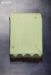 Neervaya Signature Seven Handloom Pista Green Bangalore Pure Cotton Saree - Seven Sarees - Saree - Seven Sarees