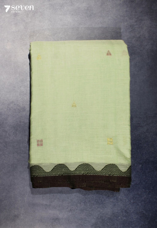 Neervaya Signature Seven Handloom Pista Green Bangalore Pure Cotton Saree - Seven Sarees - Saree - Seven Sarees