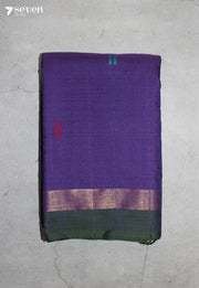 Nerumi Signature Seven Handloom Purple Bangalore Pure Cotton Saree - Seven Sarees - Saree - Seven Sarees