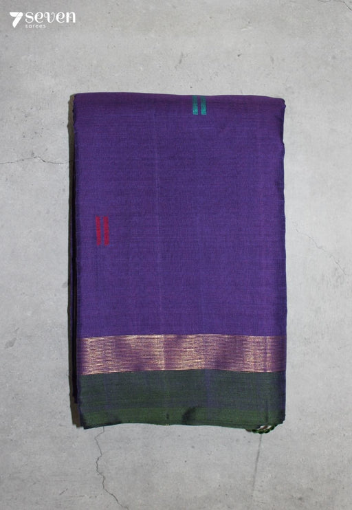 Nerumi Signature Seven Handloom Purple Bangalore Pure Cotton Saree - Seven Sarees - Saree - Seven Sarees