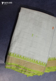 Neshara Signature Seven Handloom Ice Blue Bangalore Pure Cotton Saree - Seven Sarees - Saree - Seven Sarees