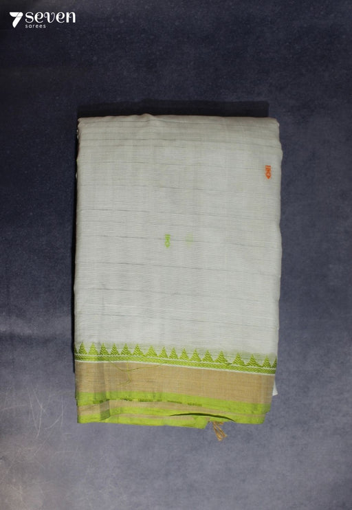 Neshara Signature Seven Handloom Ice Blue Bangalore Pure Cotton Saree - Seven Sarees - Saree - Seven Sarees