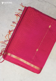 Nidhara Maheshwari Handloom Pink Silk Cotton Saree - Seven Sarees - Seven Sarees