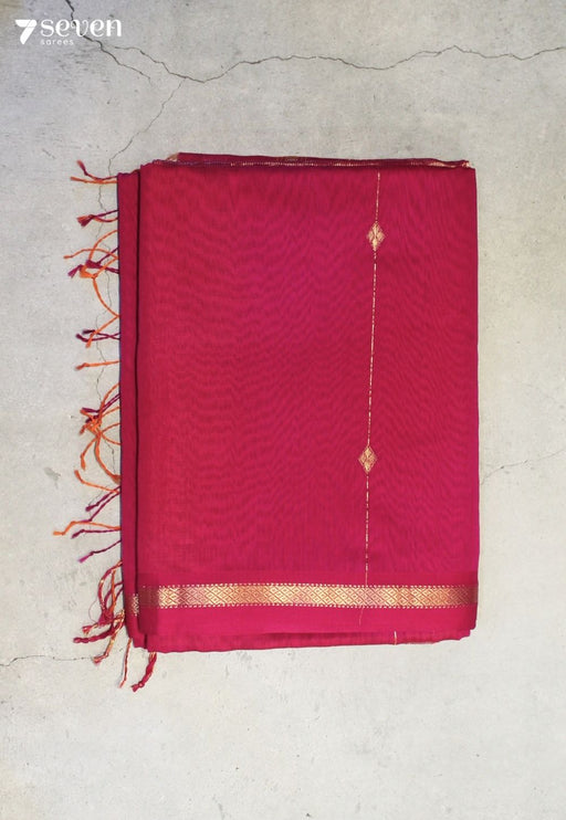 Nidhara Maheshwari Handloom Pink Silk Cotton Saree - Seven Sarees - Seven Sarees