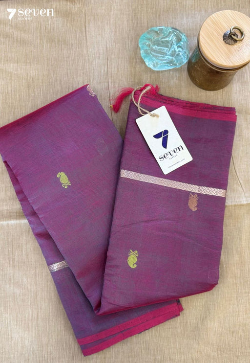 Nilgiri Bloom Signature Seven Handloom Lavender Bangalore Vegan Silk Saree - Seven Sarees - Saree - Seven Sarees