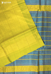 Nilotpala Mangalagiri Handloom Green Blue Vegan Silk Saree - Seven Sarees - Saree - Seven Sarees