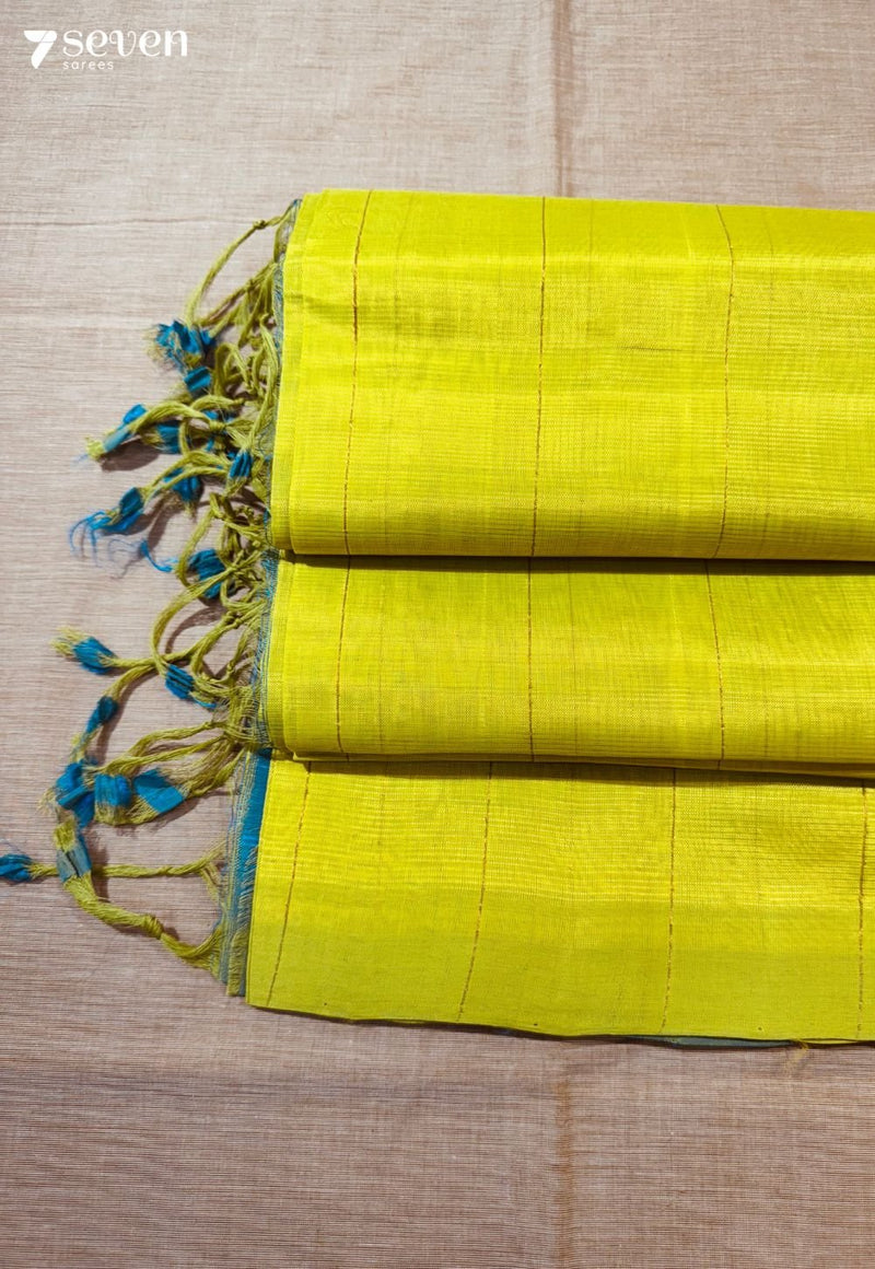 Nilotpala Mangalagiri Handloom Green Blue Vegan Silk Saree - Seven Sarees - Saree - Seven Sarees