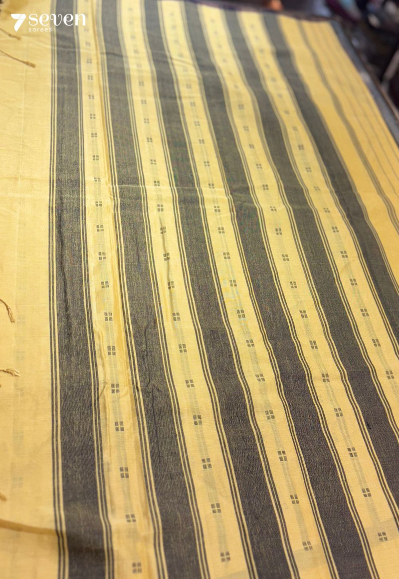 Nira Signature Seven Handloom Yellow Bangalore Pure Cotton Saree - Seven Sarees - Saree - Seven Sarees