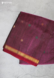 Nishera Chanderi Handloom Dark Pink Silk Cotton Saree - Seven Sarees - Seven Sarees