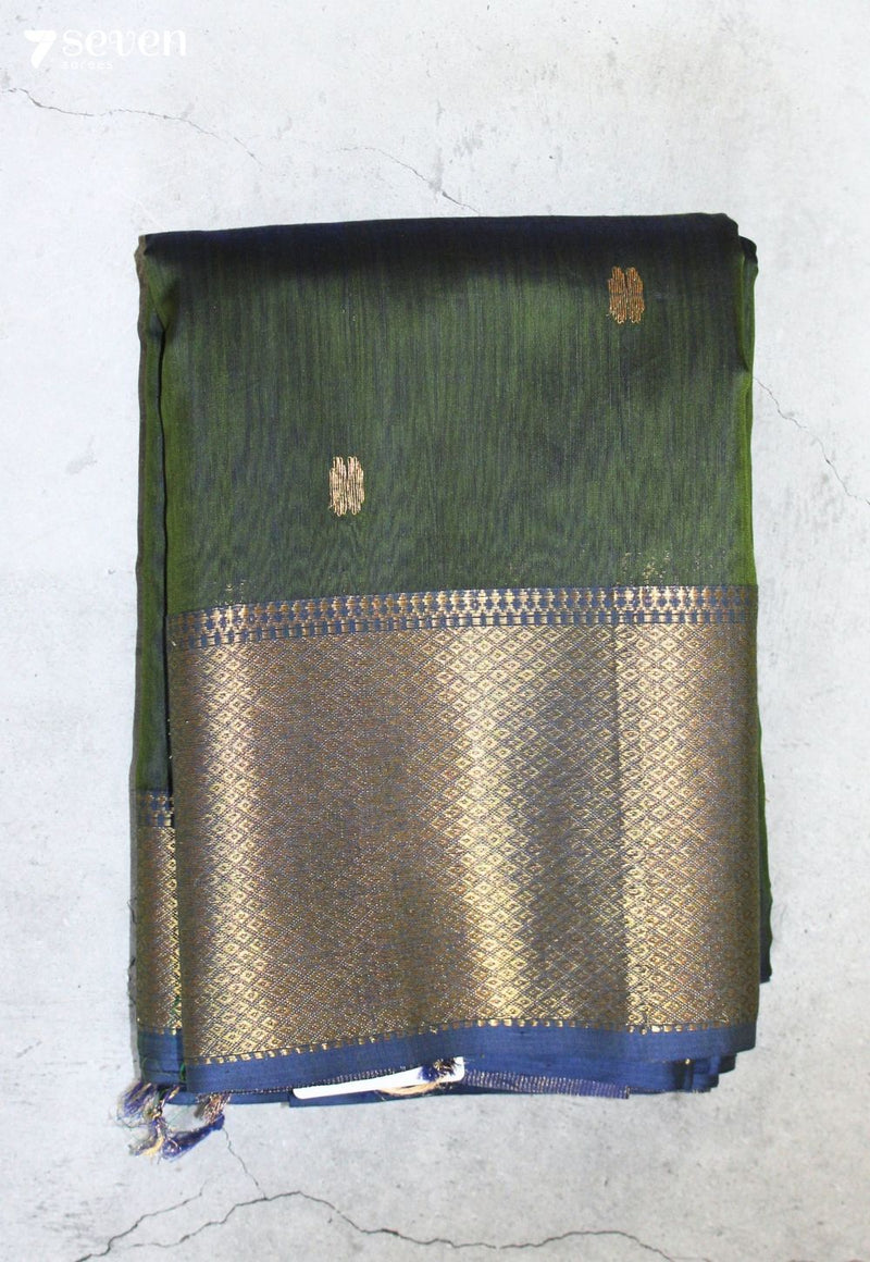 Nishitha Maheshwari Handloom Green Silk Cotton Saree - view 2