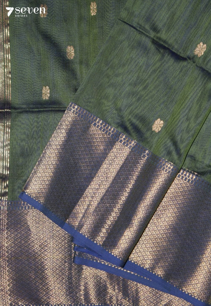 Nishitha Maheshwari Handloom Green Silk Cotton Saree - view 5