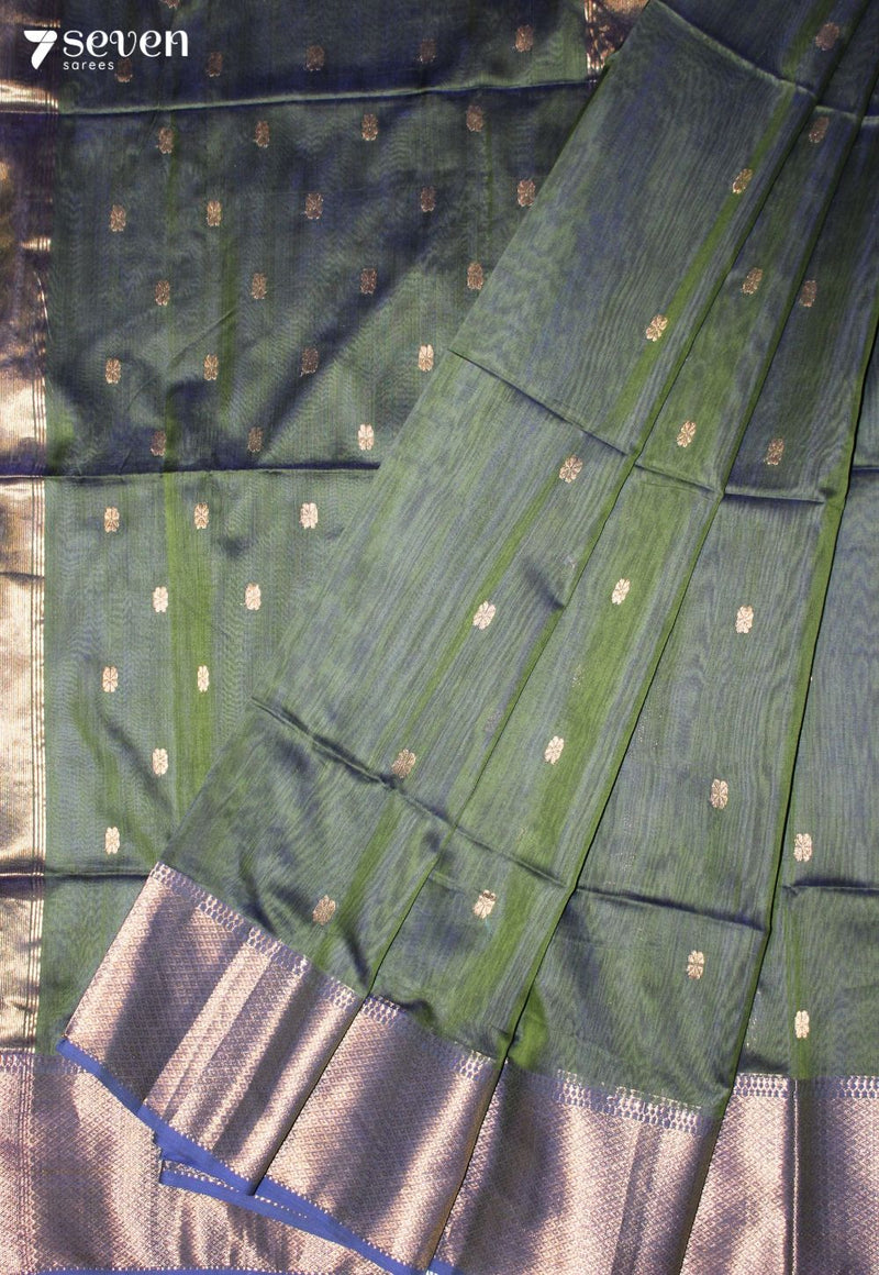 Nishitha Maheshwari Handloom Green Silk Cotton Saree - view 1
