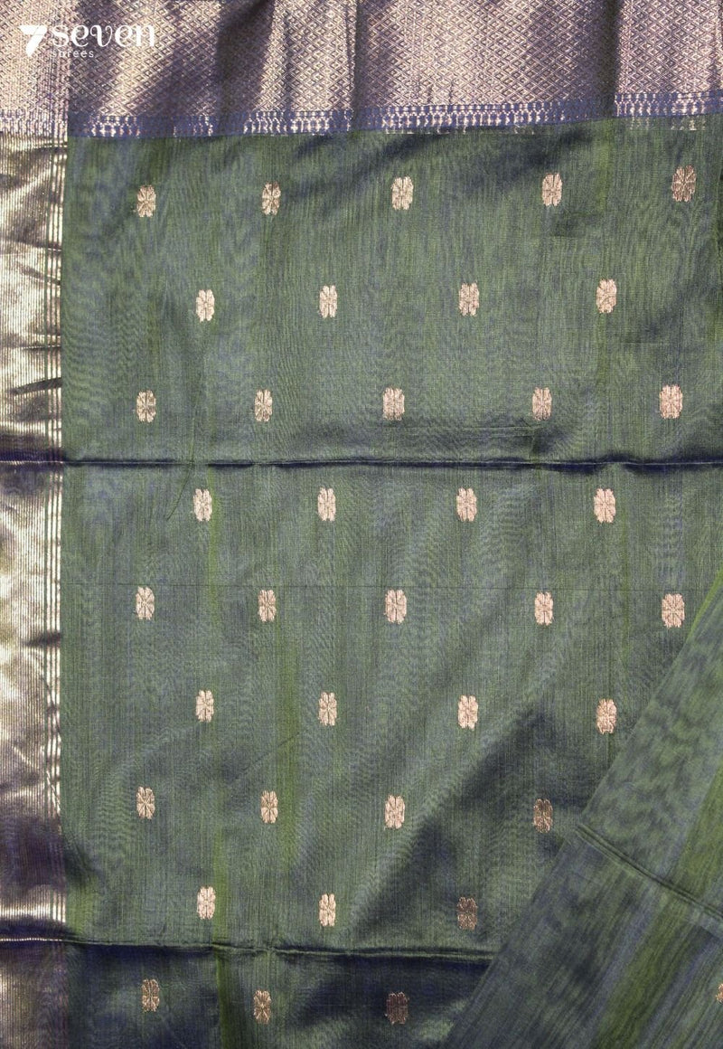 Nishitha Maheshwari Handloom Green Silk Cotton Saree - view 3