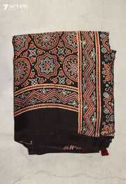 Nishkala Kutch Black Pure Handmade Ajrakh Modal with Handpasted Mirrors - view 2