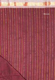 Nishmita Signature Seven Handloom Maroon Bangalore Pure Cotton Saree - view 4