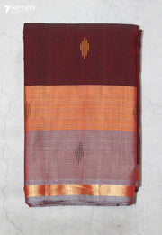 Nishmita Signature Seven Handloom Maroon Bangalore Pure Cotton Saree - view 2
