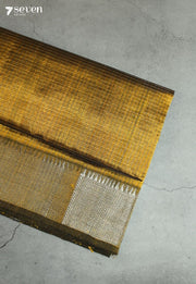 Nivartha Mangalagiri Handloom Mustard Silk Cotton Checked Saree - Seven Sarees - Saree - Seven Sarees