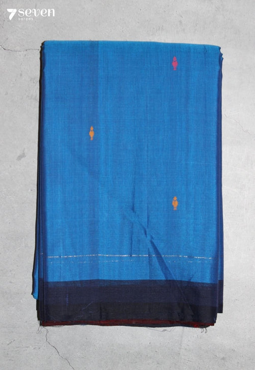Niveli Signature Seven Handloom Blue Bangalore Pure Cotton Saree - Seven Sarees - Saree - Seven Sarees