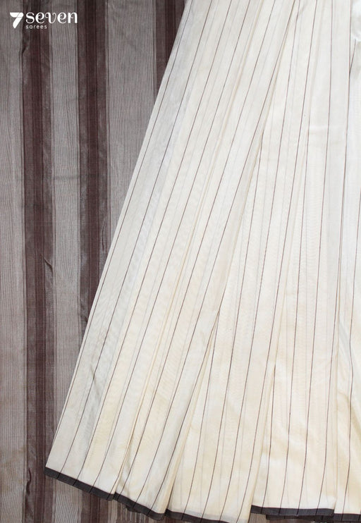 Nohavi Signature Seven Handloom Off-White Bangalore Pure Silk Cotton Saree - Seven Sarees - Saree - Seven Sarees