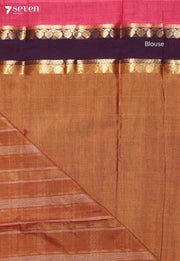 Ojaswini Signature Seven Handloom Orange-Brown Bangalore Pure Cotton Saree - Seven Sarees - Saree - Seven Sarees