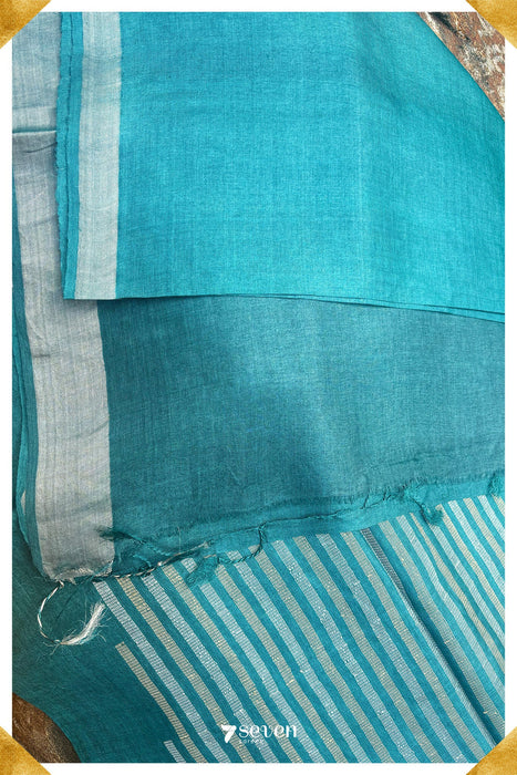 Oleander Chattisgarh Blue Pure Kosa Silk Saree|Silk Mark Certified - Seven Sarees - Saree - Seven Sarees