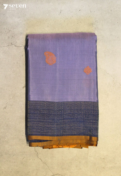 Olikara Signature Seven Handloom Lavendar Bangalore Pure Silk Cotton Saree - Seven Sarees - Saree - Seven Sarees