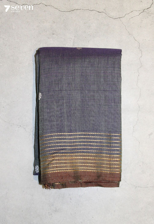 Olivara Signature Seven Handloom Blue Bangalore Pure Cotton Saree - Seven Sarees - Saree - Seven Sarees